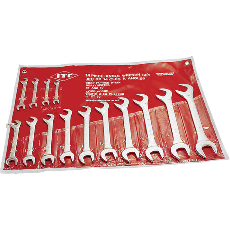 IACW-14 60° & 15° Angle Wrench Set, Open-Ended, 14 Pieces, Imperial