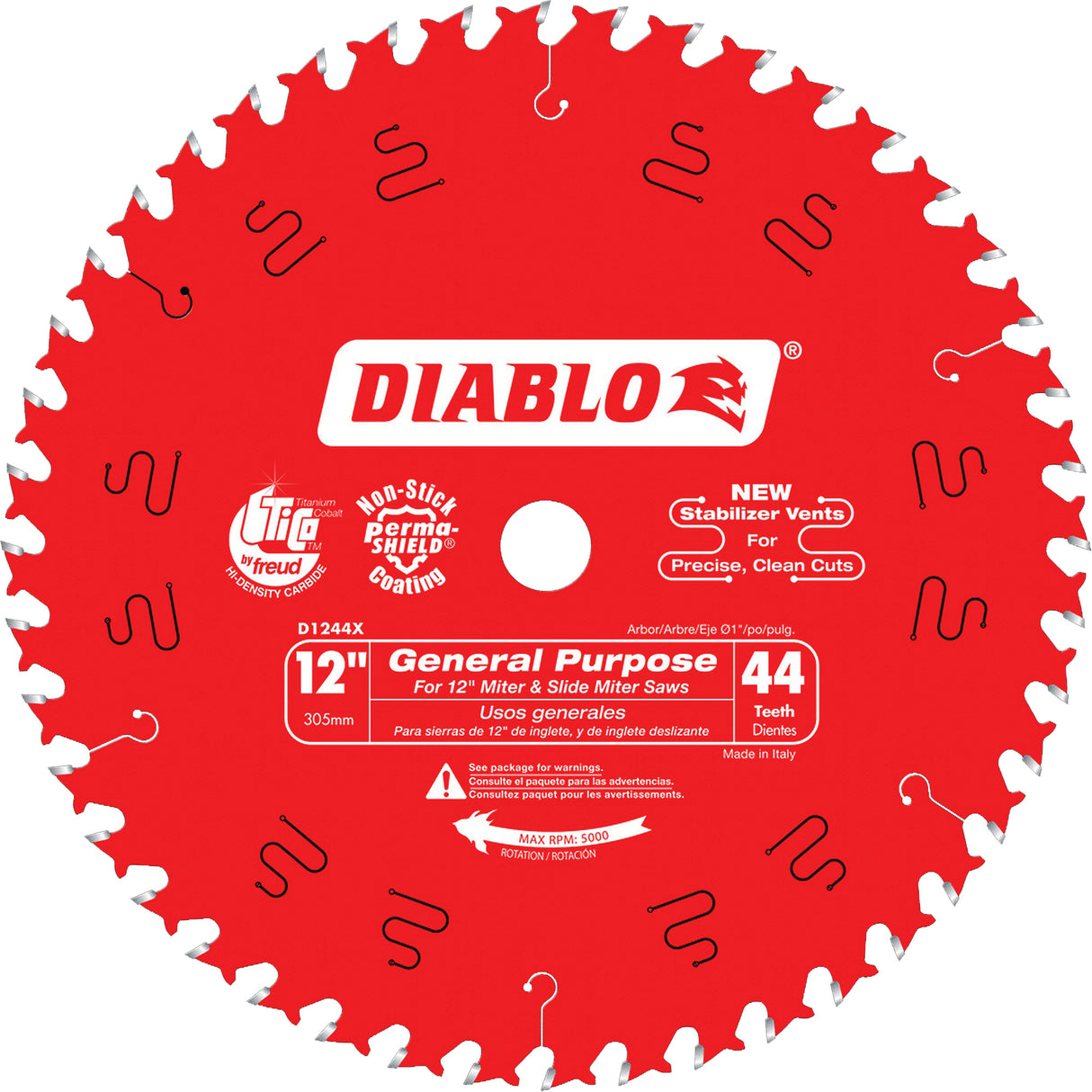 Saw Blades - General Purpose, 12", 44 Teeth, Wood Use