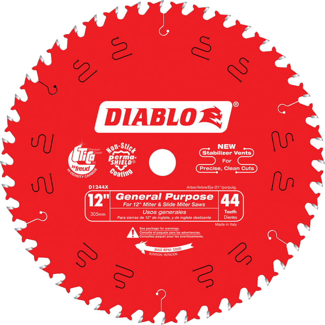 Saw Blades - General Purpose, 12", 44 Teeth, Wood Use