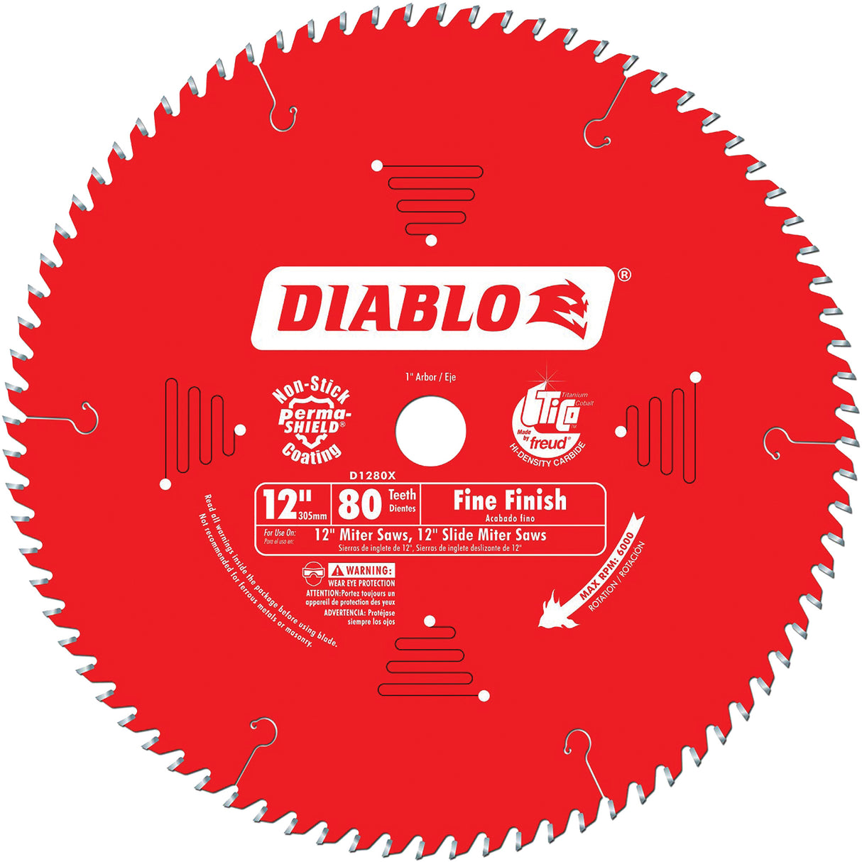 Contractor Saw Blades - Fine Finishing Saw Blades, 12", 80 Teeth, Wood Use