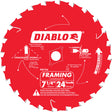 Framing Saw Blade, 7-1/4", 24 Teeth, Wood Use