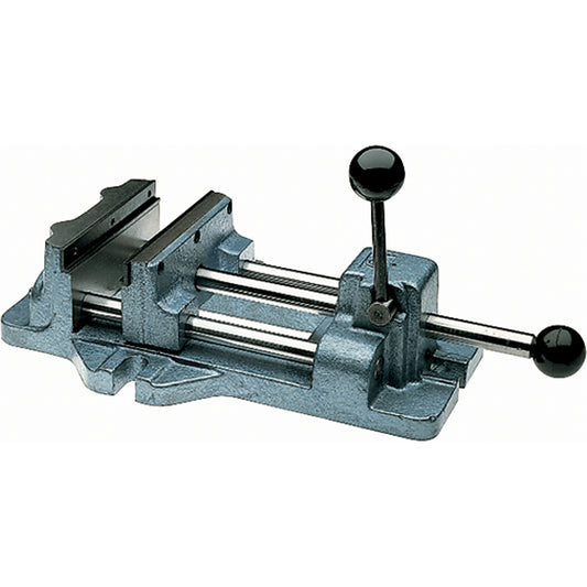 Cam Action Drill Press Vises, 8" Jaw Width, Clamp Mount Base