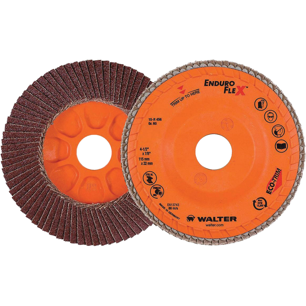 Enduro-Flex™ Flap Disc, 4-1/2" x 7/8", Type 27, 60 Grit, Zirconia Alumina