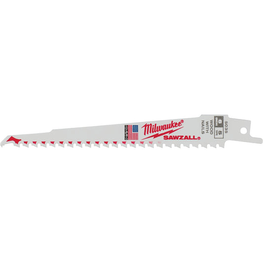 High Performance Super Sawzall® Blades, Bi-Metal, 5 TPI, 9" L x 3/4" W