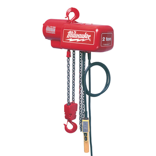 Electric Chain Hoist, 20' Lift, 2000 lbs. (1 tons) Capacity, 16 FPM