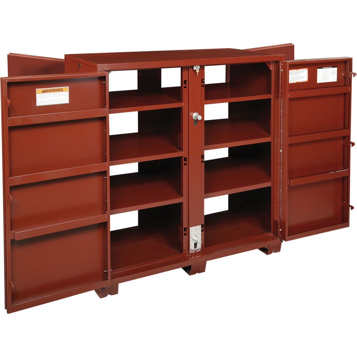 Jobsite Shelf Cabinet, Steel, 63.7 Cubic Feet, Red
