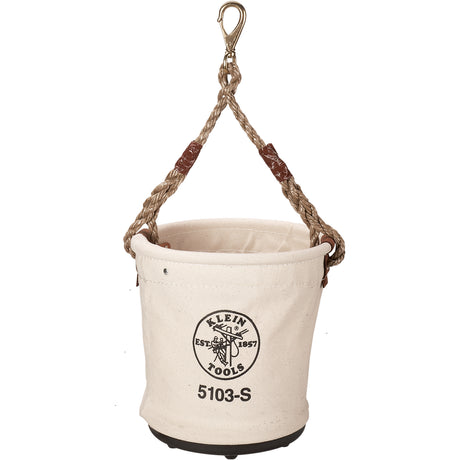 Bucket Tool Pouch, 12" L x 12" W x 12" H, Canvas, Beige