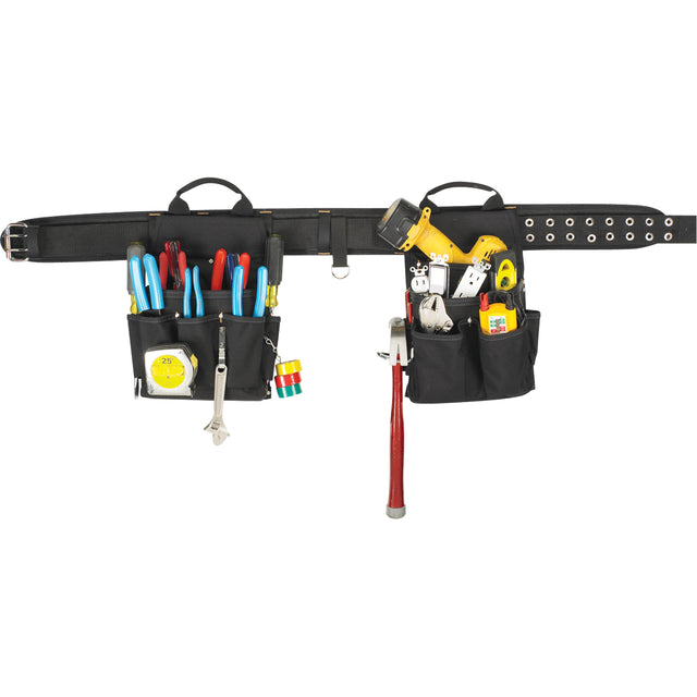 20 Pocket Tool Belt Combo, Polyester, Black
