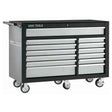 Roller Cabinet, 13 Drawers, 53" W x 34" D x 39-3/4" H, Black