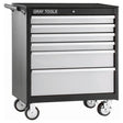 Roller Cabinet, 6 Drawers, 34" W x 19-1/2" D x 39-1/8" H, Black