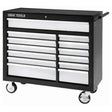 Roller Cabinet, 13 Drawers, 42" W x 19" D x 40" H, Black