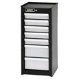 Side Rider Cabinet, 7 Drawers, 14-3/4" W x 18" D x 33.34" H, Black
