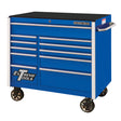 RX Series Rolling Tool Cabinet, 11 Drawers, 41-1/2" W x 25-1/2" D x 40-1/2" H, Blue
