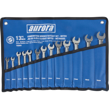 Fixed Head Wrench Set, Combination, 13 Pieces, Metric