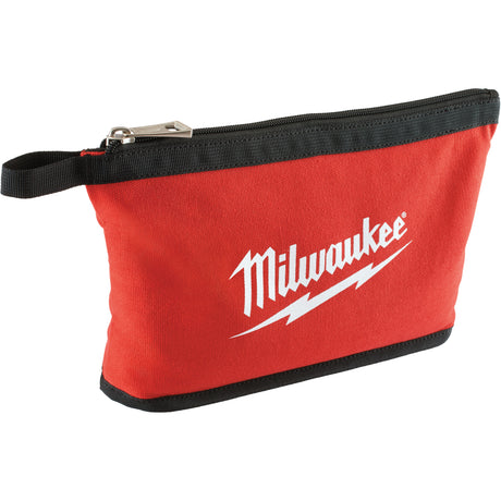 Zipper Pouch, Canvas, 1 Pockets, Black/Red