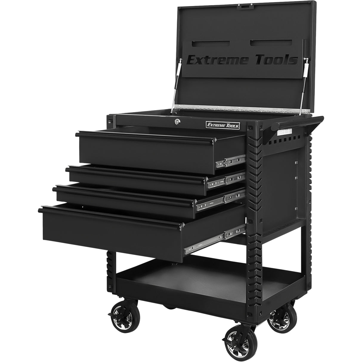 EX Deluxe Series Tool Cart, 4 Drawers, 22-7/8" L x 33" W x 44-1/4" H, Black