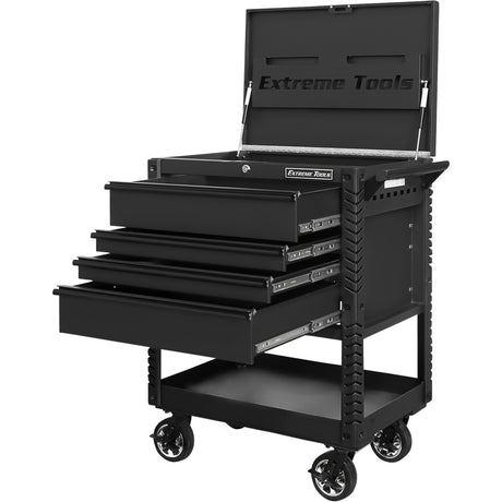 EX Deluxe Series Tool Cart, 4 Drawers, 22-7/8" L x 33" W x 44-1/4" H, Black