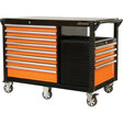 Industrial Cart, 12 Drawers, 31-5/8" L x 52-1/2" W x 40-1/4" H, Black/Orange
