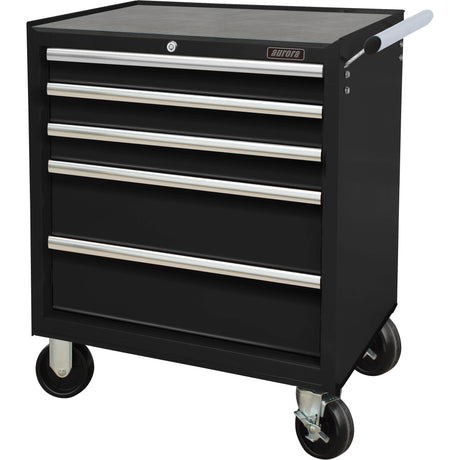 Industrial Tool Cart, 5 Drawers, 27" W x 18-3/4" D x 31-1/2" H, Black