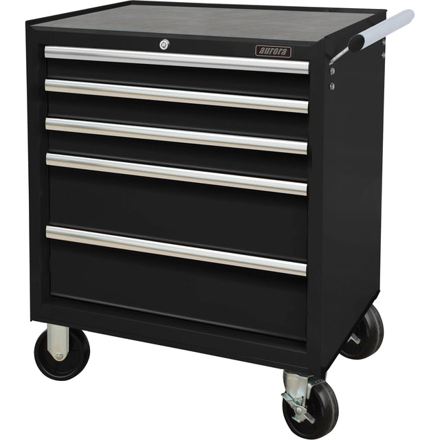 Industrial Tool Cart, 5 Drawers, 27" W x 18-3/4" D x 31-1/2" H, Black