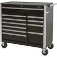 Industrial Tool Cart, 11 Drawers, 41" W x 18-3/4" D x 39-1/3" H, Black