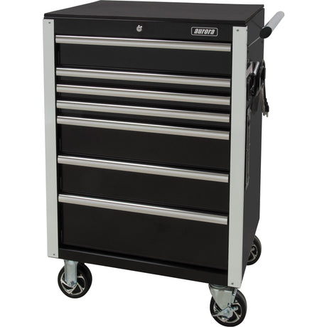 Heavy-Duty Tool Cart, 7 Drawers, 28" W x 22" D x 42-3/8" H, Black