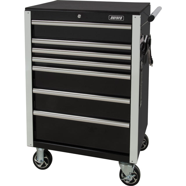 Heavy-Duty Tool Cart, 7 Drawers, 28" W x 22" D x 42-3/8" H, Black