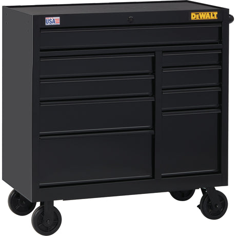 Rolling Tool Chest, 9 Drawers, 41" W x 21" D x 42-1/2" H, Black