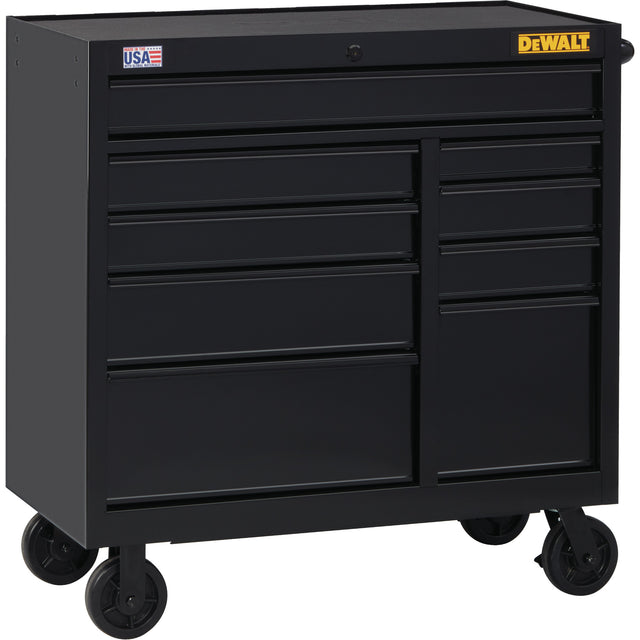 Rolling Tool Chest, 9 Drawers, 41" W x 21" D x 42-1/2" H, Black
