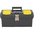 2000 Series Tool Box with Tray, 16" W x 7-1/10" D x 8-1/10" H, Black/Yellow