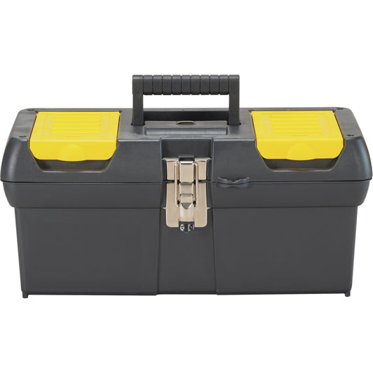 2000 Series Tool Box with Tray, 16" W x 7-1/10" D x 8-1/10" H, Black/Yellow