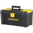 Essential® Tool Box with Tray, 16" W x 8" D x 7-3/10" H, Black/Yellow