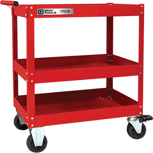 PRO+ Series Heavy-Duty Utility Cart, 3 Tiers, 30-1/5" x 38-1/3" x 19-1/2"