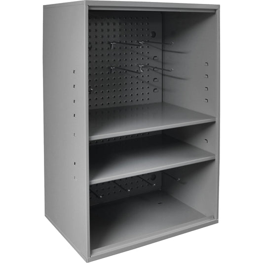 Abrasive Storage Cabinet with Pegboard, Steel, 19-7/8" x 14-1/4" x 32-3/4", Grey