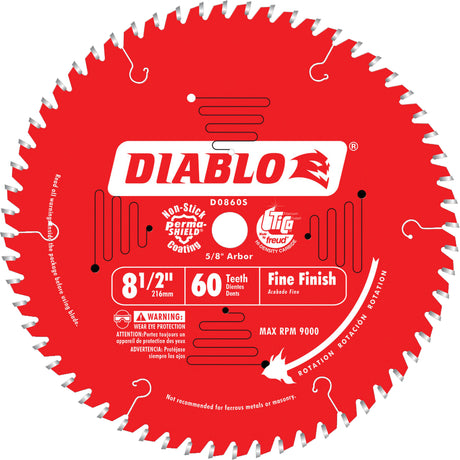 Contractor Saw Blades - Fine Finishing Saw Blades, 8-1/2", 60 Teeth, Wood Use