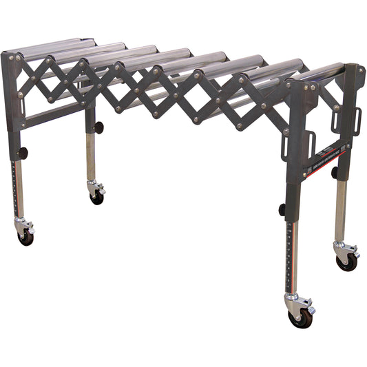 Extendable & Flexible Conveyor Roller Tables, 20" W x 52" L, 300 lbs. per lin. Ft. Capacity