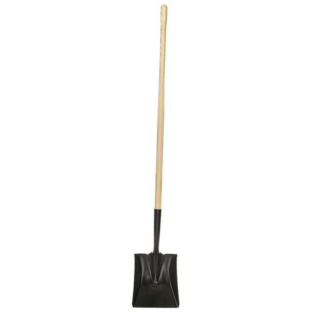 Square-Point Shovel, Wood, Tempered Steel Blade, Straight Handle, 49-1/2" Long