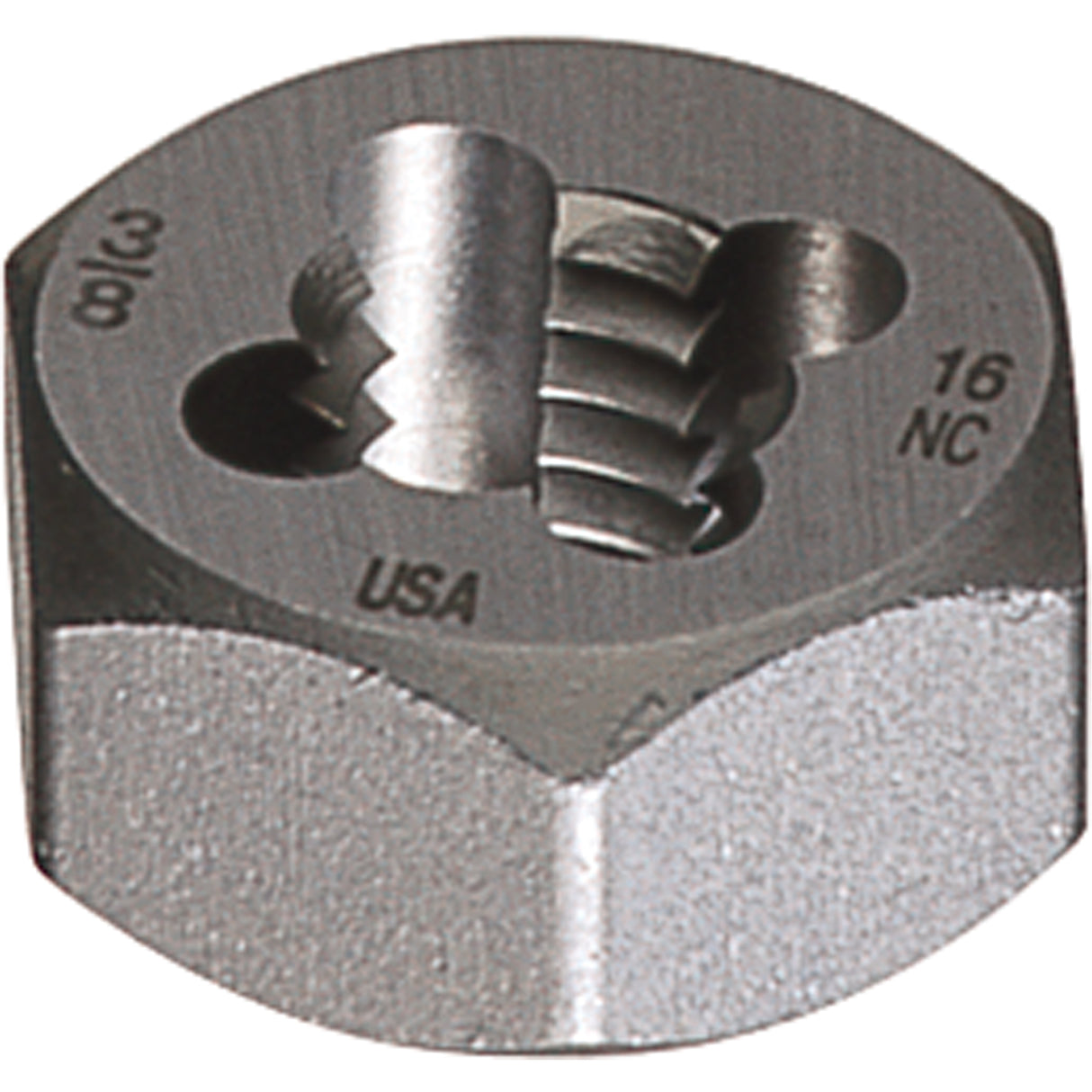 Hexagon Rethreading Dies, Bright Finish, 1/2"-20 Thread, High Speed Steel