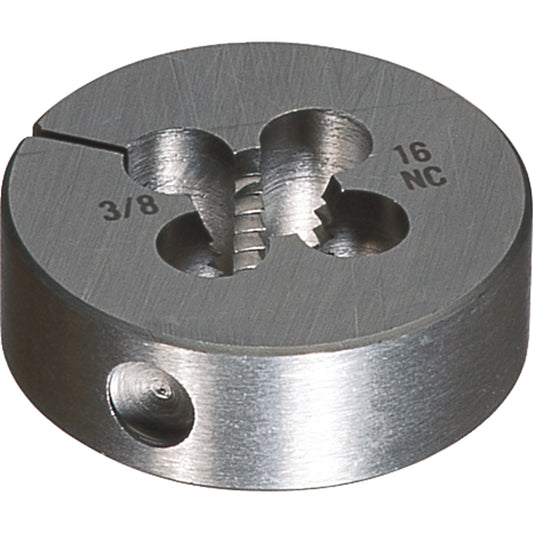 Round Adjustable Die, Bright Finish, M8 X 1.25 Thread, High Speed Steel