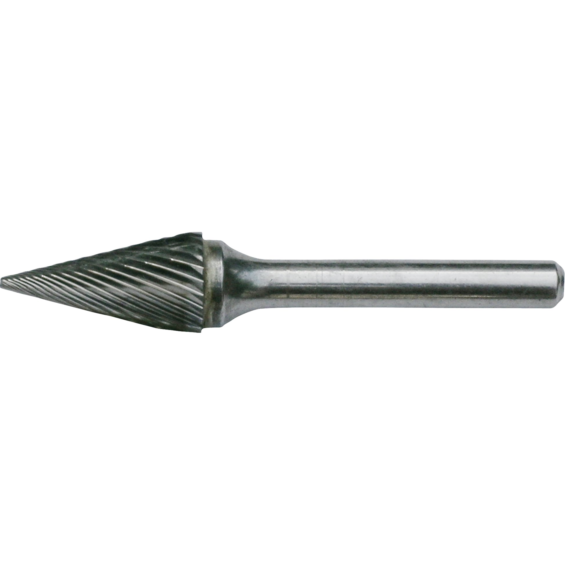 Solid Carbide Burrs - Pointed Cone Shape, SM-53, 4.76 mm Dia., 1/8" Shank, 12.7 mm Depth of Cut