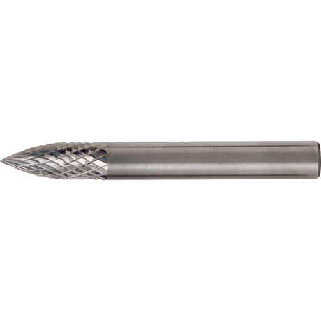 Solid Carbide Burrs - Tree Shape Pointed End, SG-13, 1/2" Dia., 1/4" Shank, 3/4" Depth of Cut