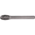 Solid Carbide Burrs - Oval Shape, SE-7, 3/4" Dia., 1/4" Shank, 1" Depth of Cut