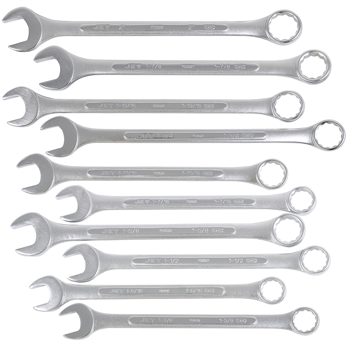 JCW-10-2 10-Piece Combination Wrench Set, 10 Pieces, Imperial