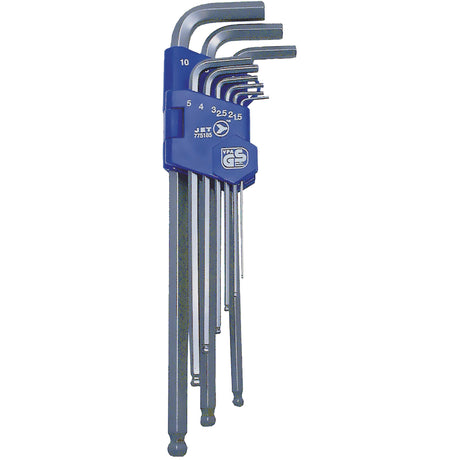 JBHK-9XLM Extra Long Ball Nose Hex Key Set, 9 Pcs., Metric