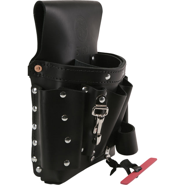 Extra-Capacity Tool Pouches, Multiple Tool Holder, Leather, 8 Pockets