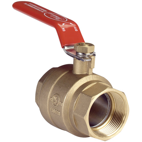 Two-Piece Hand Lever Ball Valves - Series BV2MB, Brass, Manual, 1-1/4", FNPT x FNPT