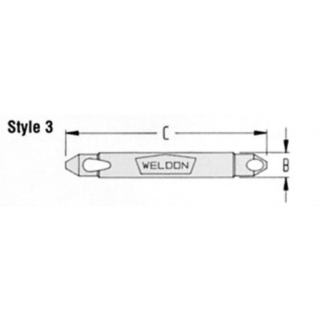 60° DEBUR TOOL, MIN 3/32MAX 11/64, SHANK 3/16