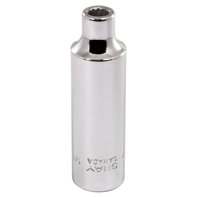 Socket, 7/16", 3/8" Drive, 12 Points, Deep