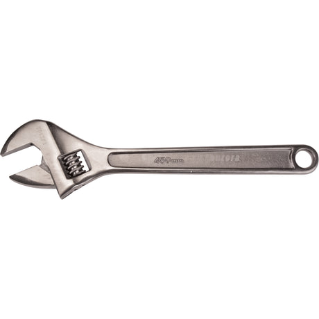 Adjustable Wrench, 18" L, 2-1/4" Max Width, Black
