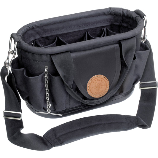 Tool Tote™ With Shoulder Strap, Polyester, 17 Pockets, Black